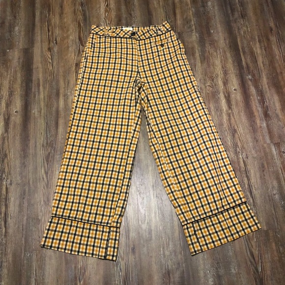 Maeve Pants - Maeve Pants Women's 2 Gingham Plaid High Rise Wide Leg Academia Trouser Spring